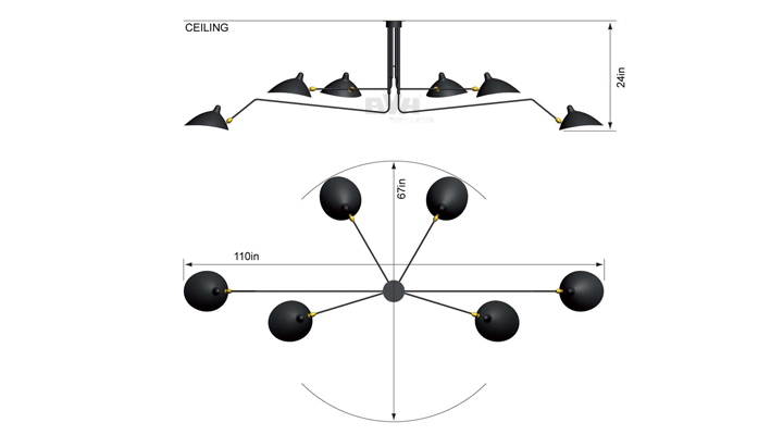 BVH博威灯饰 Six-Arm Ceiling Lamp 昆虫系列 六头吊灯